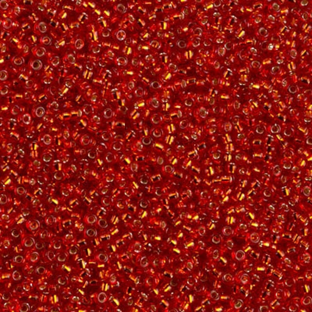 Miyuki 15/0 Round Seed Bead, 15-0010, Silverlined Flame Red, 8 grams